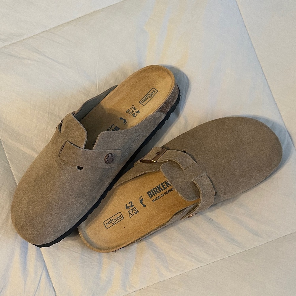 Birkenstock Men's Brown Suede Slip-Ons